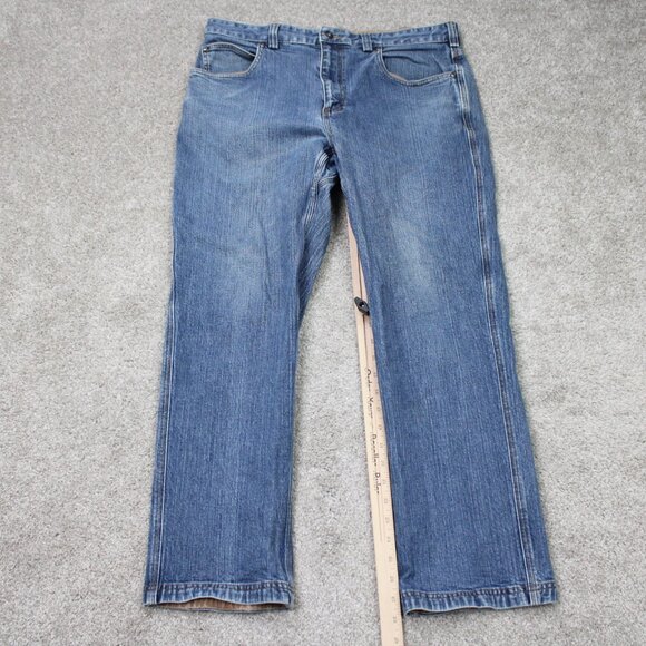 Duluth Jeans Mens 36x28 Blue DuluthFlex Ballroom Relaxed Fit Stretch Denim - Picture 3 of 13